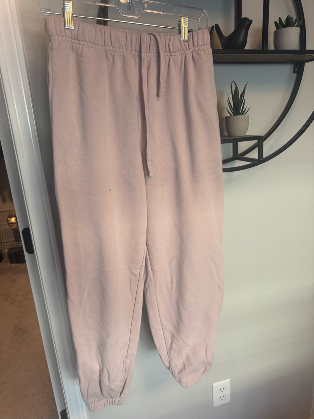 Women’s Pink Elastic-Waist Jogger Pants from Garage size Small